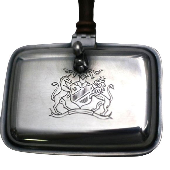 Vintage Oneida Silver Plate & Wood Crumb Catcher "Silent Butler" Ash Collector - Picture 2 of 5